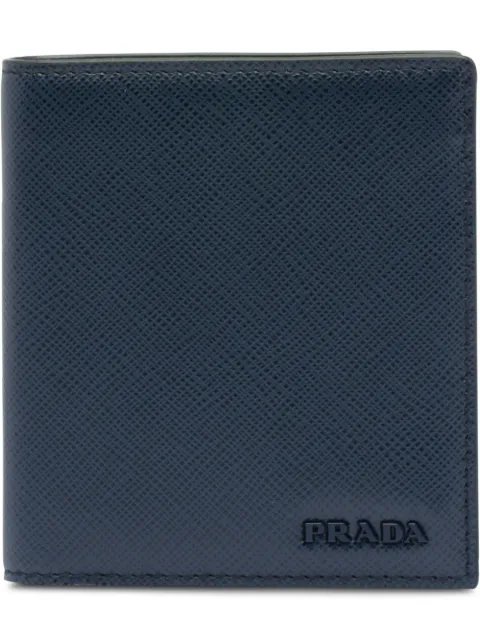 prada saffiano wallet blue