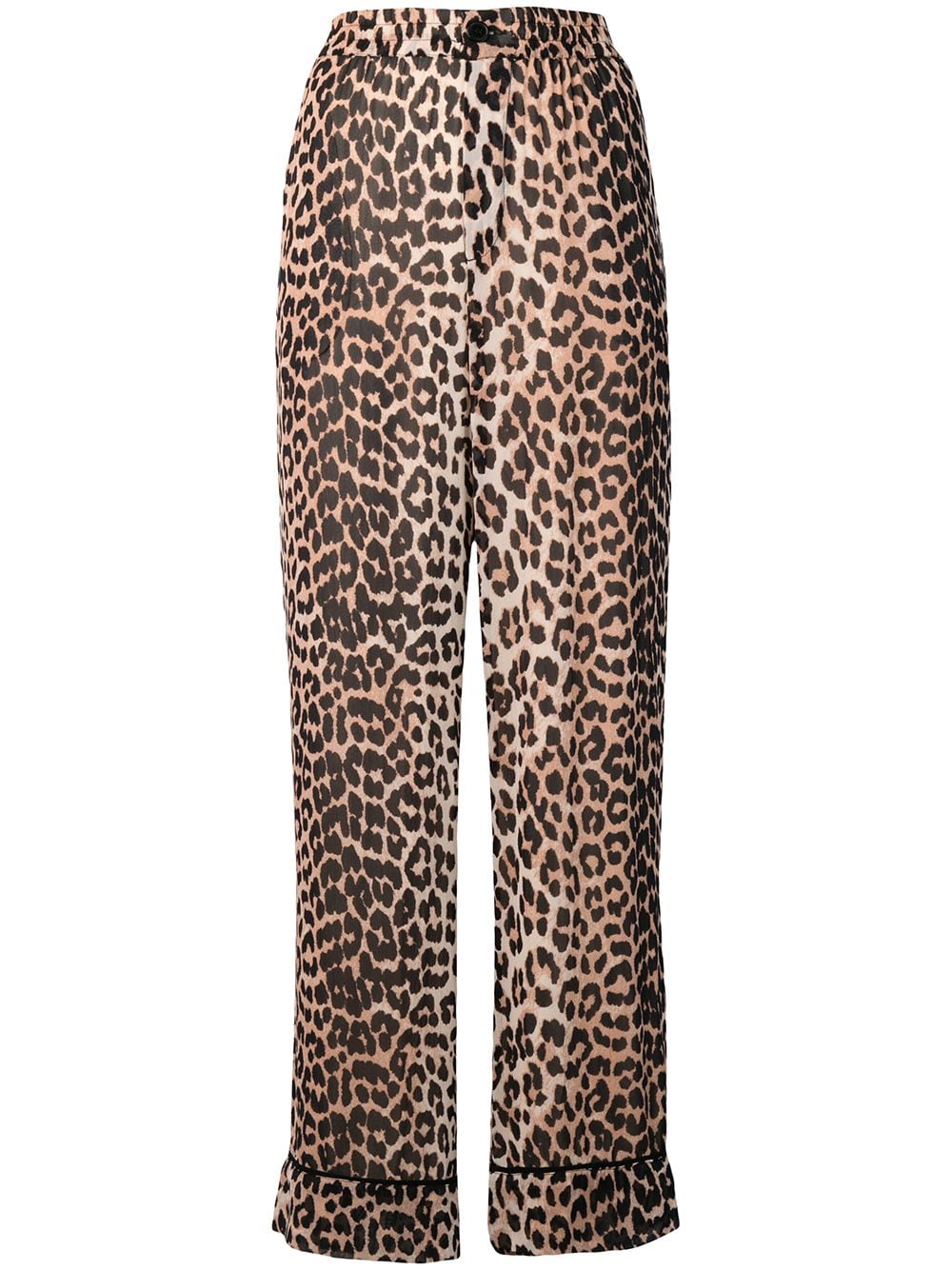 фото Ganni прямые брюки с леопардовым принтом