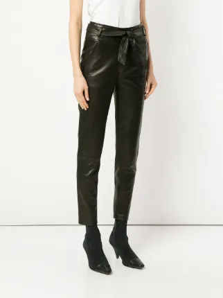 veronica beard faxon leather pants