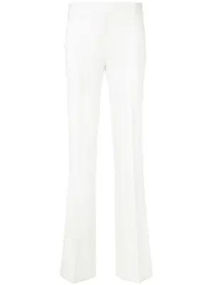 womens white flared trousers