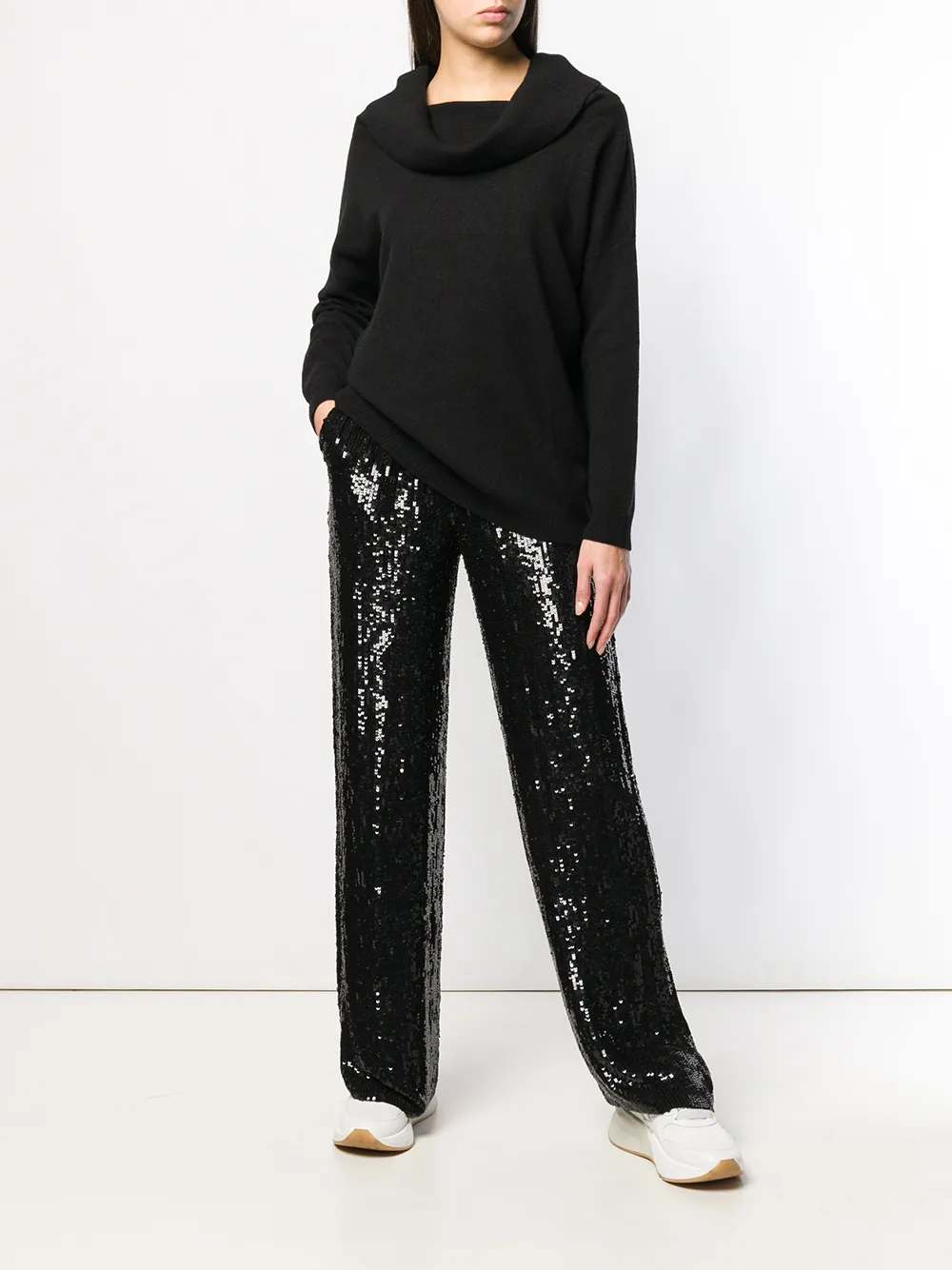 P.A.R.O.S.H. broek met pailletten Zwart