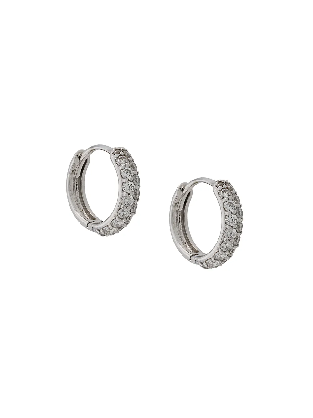 Carbon & Hyde 14kt white gold Boom boom huggie earrings