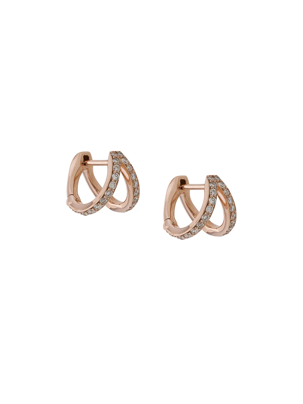 Carbon & Hyde diamond and 14kt rose gold Split huggie earrings