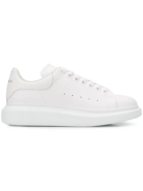Click to view more detailed imagery on our partner's website Alexander Mcqueen Exaggerated-Sole Leather Sneakers In White