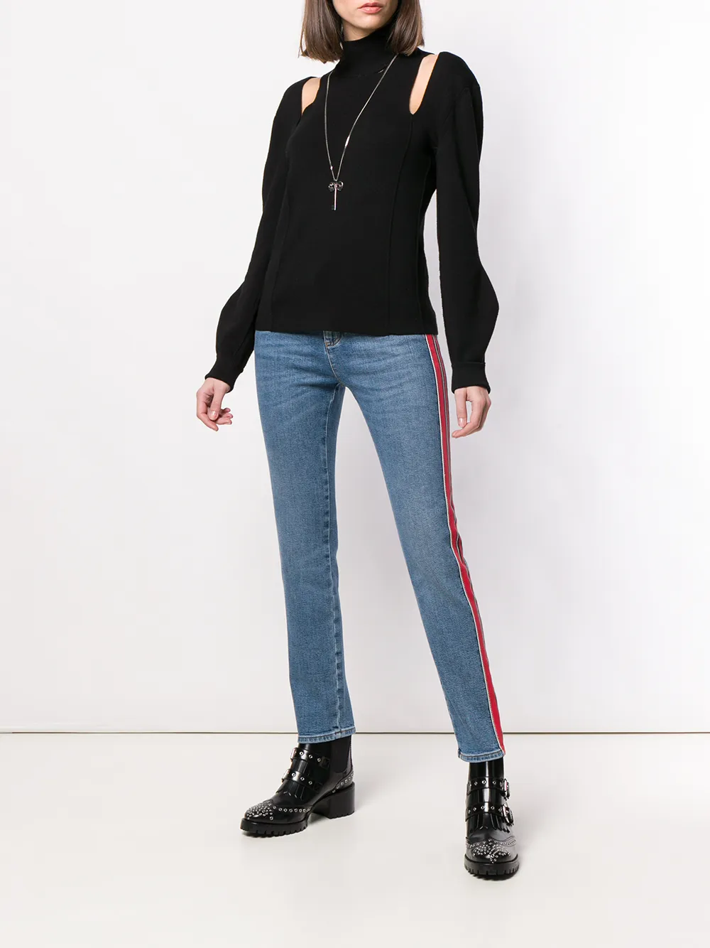  Alexander Mcqueen Jeans Mit Galonstreifen   Blau 