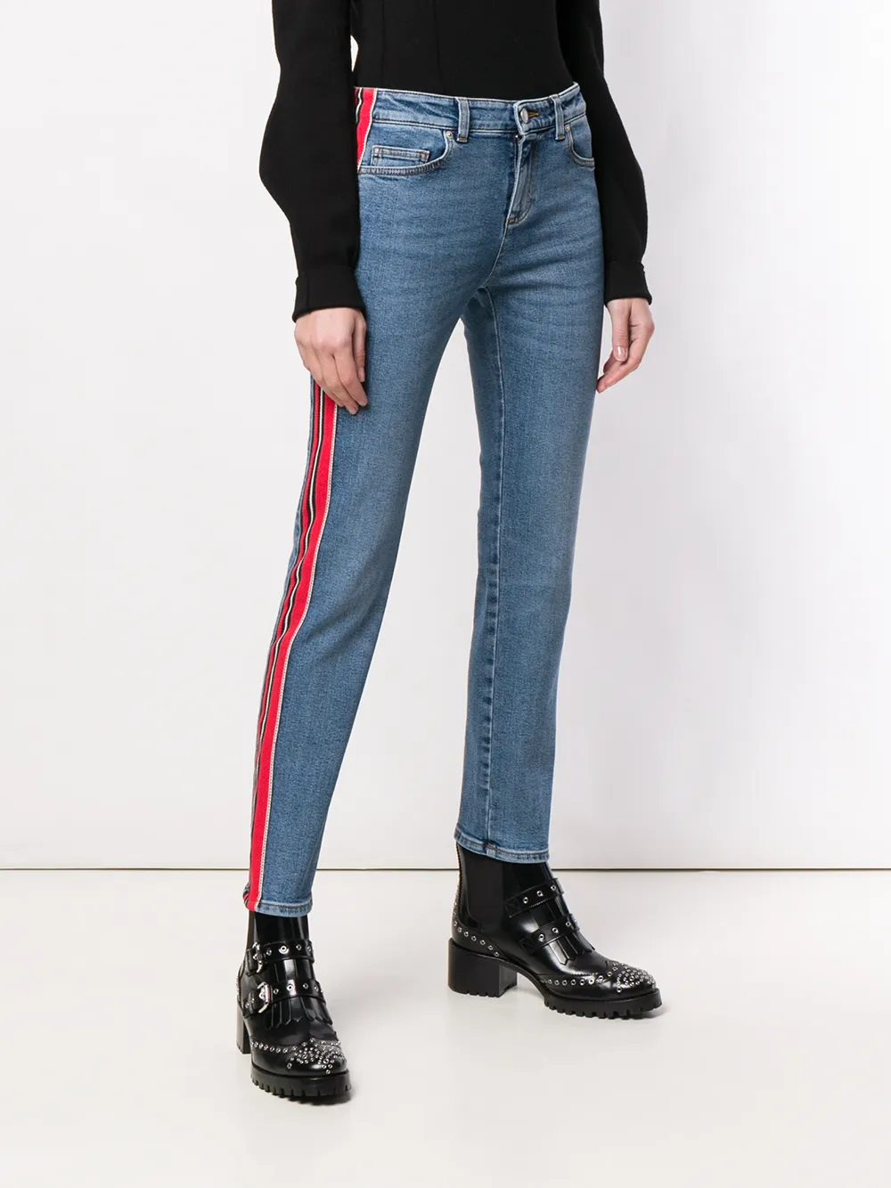 Alexander Mcqueen Jeans Mit Galonstreifen   Blau 