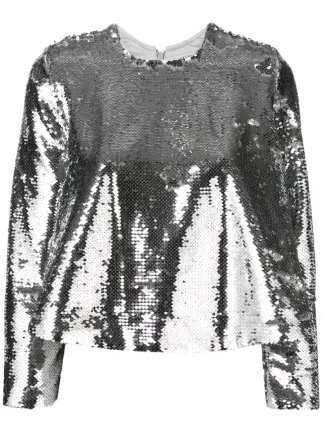 ganni sequin top
