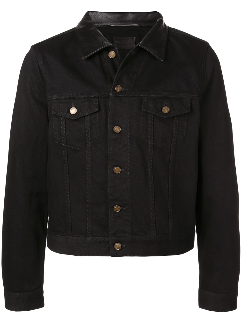 saint laurent corduroy collar denim jacket