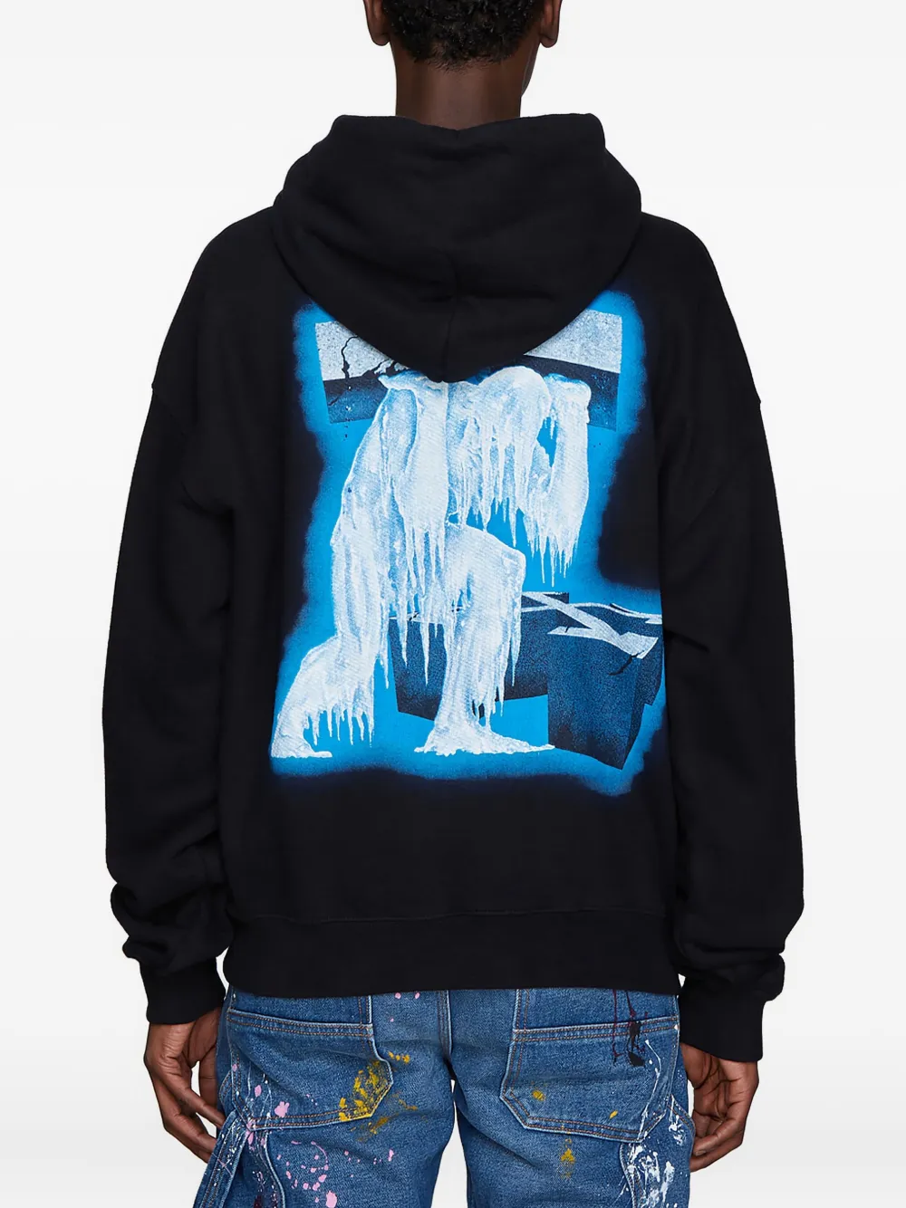 Off-White hooded sweatshirt Zwart