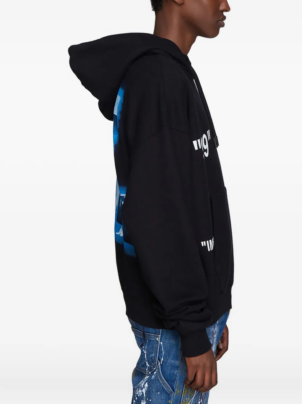 Off-White hooded sweatshirt Zwart