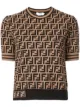 Image 1 of Fendi FF motif knitted top