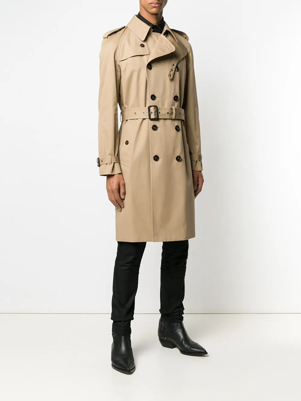 Saint Laurent double-breasted Belted Trench Coat - Farfetch