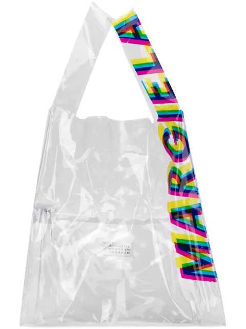 Click to view more detailed imagery on our partner's website Maison Margiela Transparent Side Logo Shopper Bag In H7369 Trans