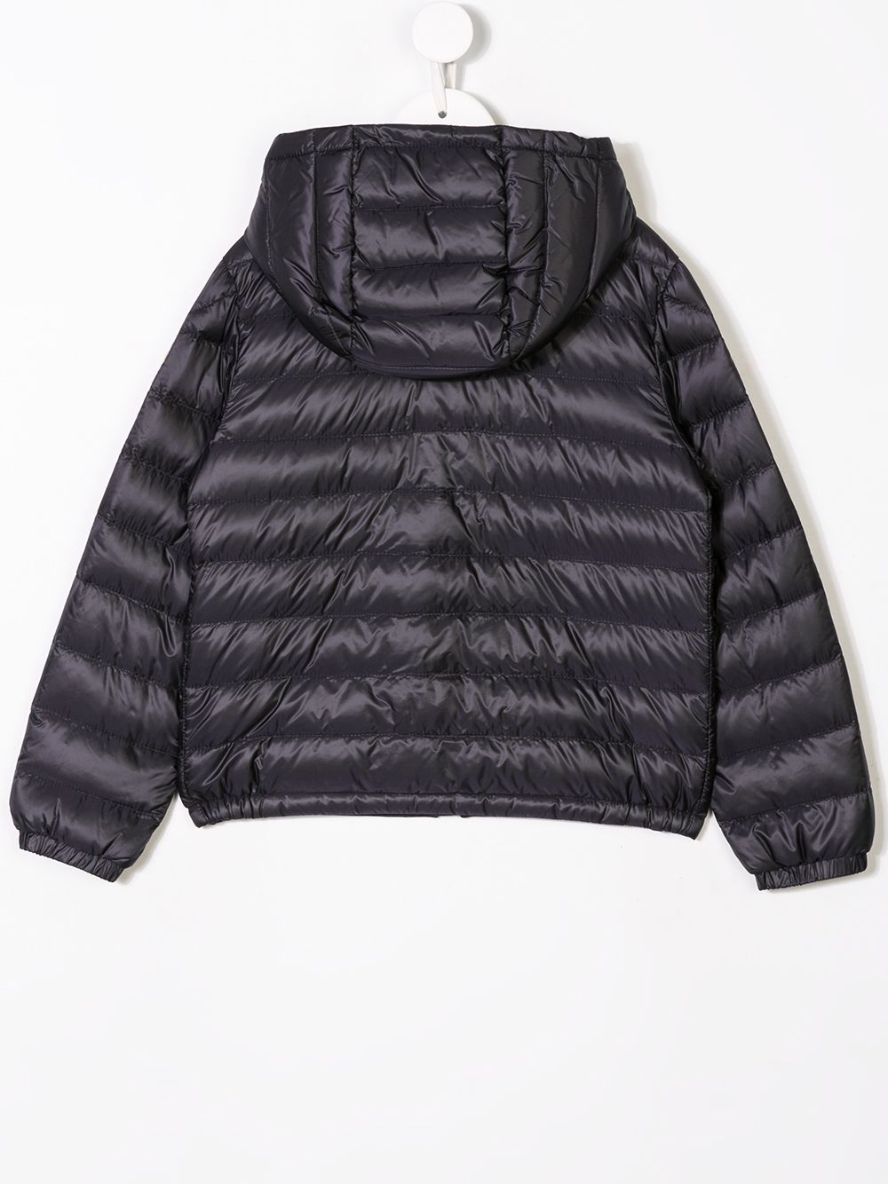 фото Moncler enfant пуховик с полосками и логотипом