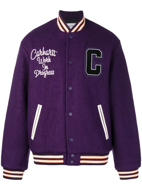 CARHARTT CARHARTT PEMBROKE VARSITY JACKET - PURPLE