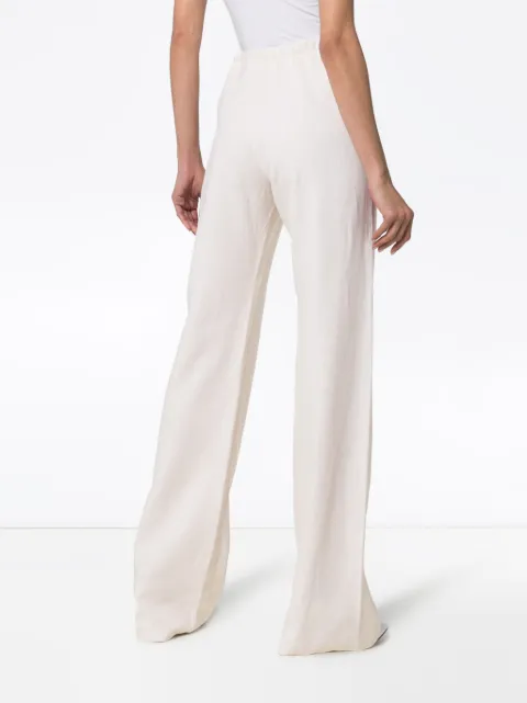 Shop A_Plan_Application high-waisted wide leg hemp trousers with Express Delivery - FARFETCH