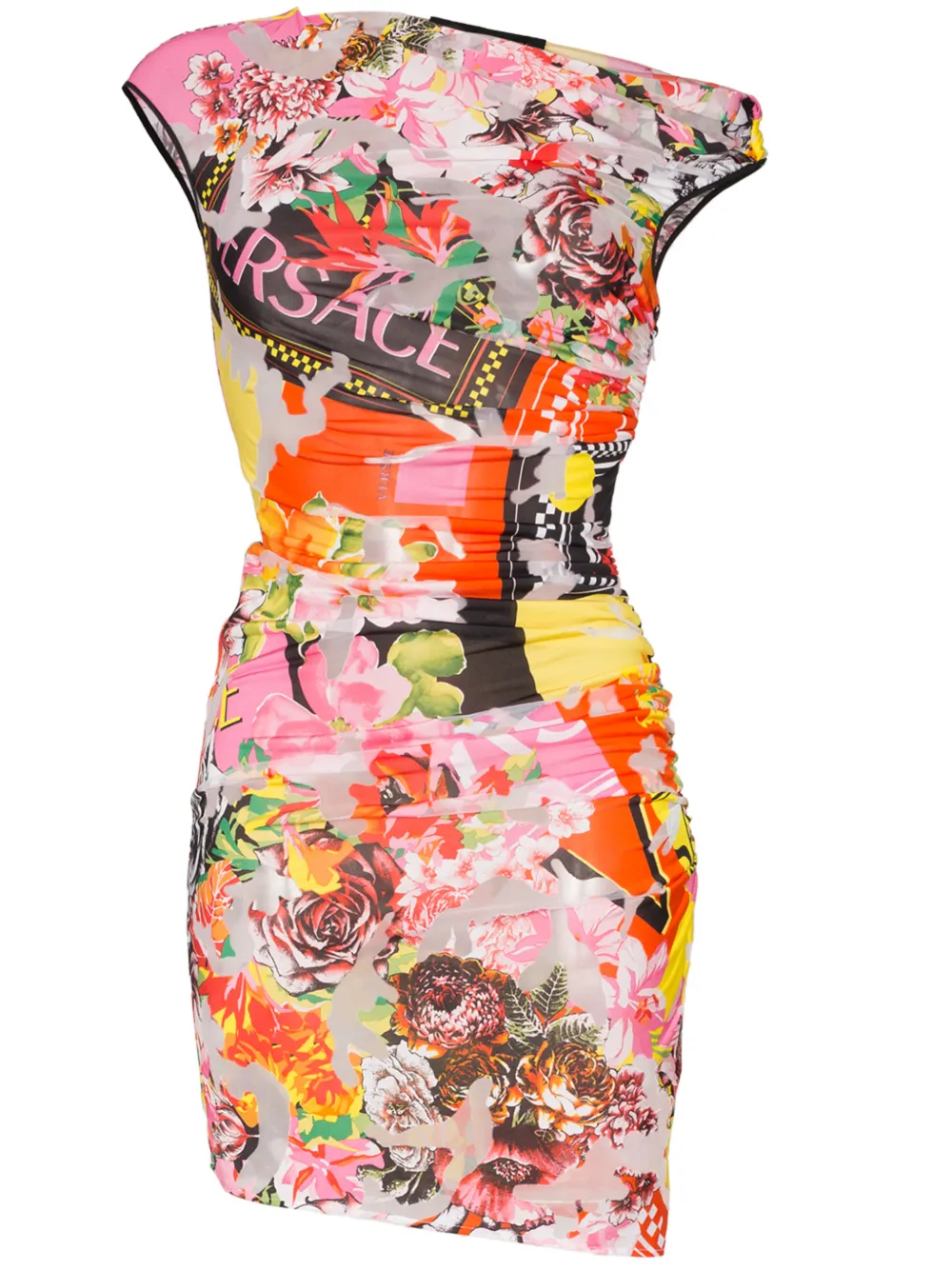Versace floralmania print draped mini dress $1,798 - Shop SS19 Online - Fast Delivery, Price