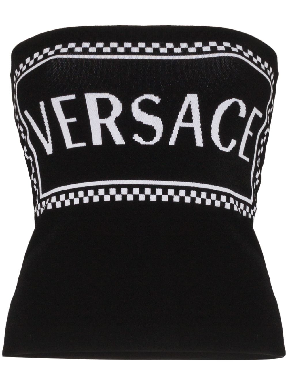 фото Versace клетчатый топ бандо вязки интарсия