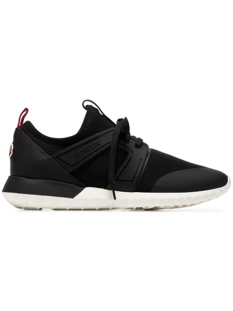 Click to view more detailed imagery on our partner's website Moncler Meline Neoprene And Leather Low-top Trainers In 999 Black