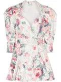 The Attico floral-print belted stretch-cotton dress - Pink