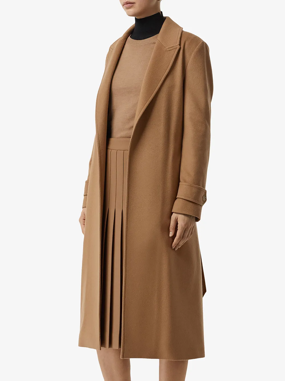 burberry peak lapel cashmere wrap coat