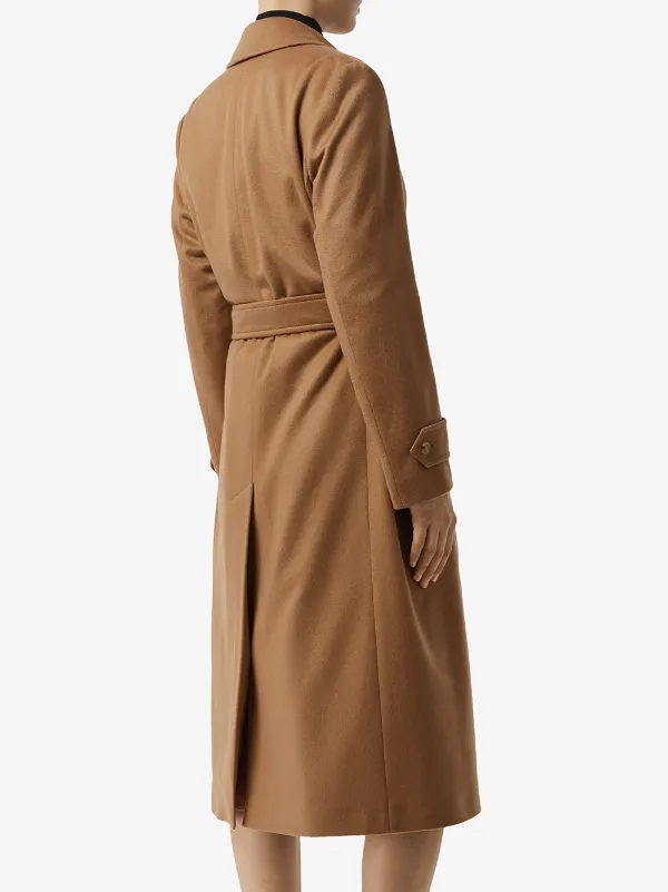 burberry peak lapel cashmere wrap coat