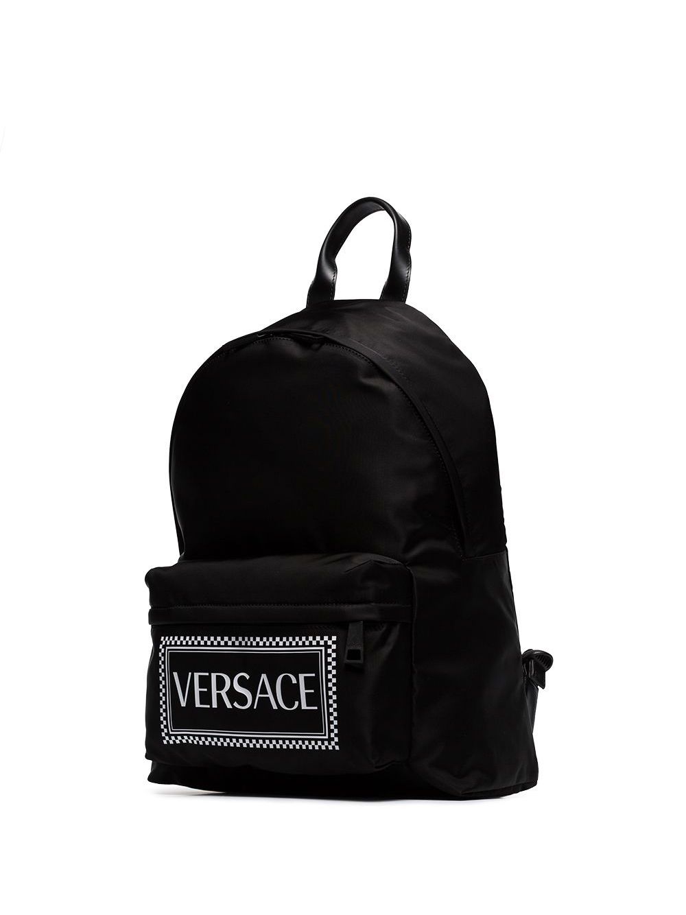 Versace Black Nylon Logo Backpack - Farfetch