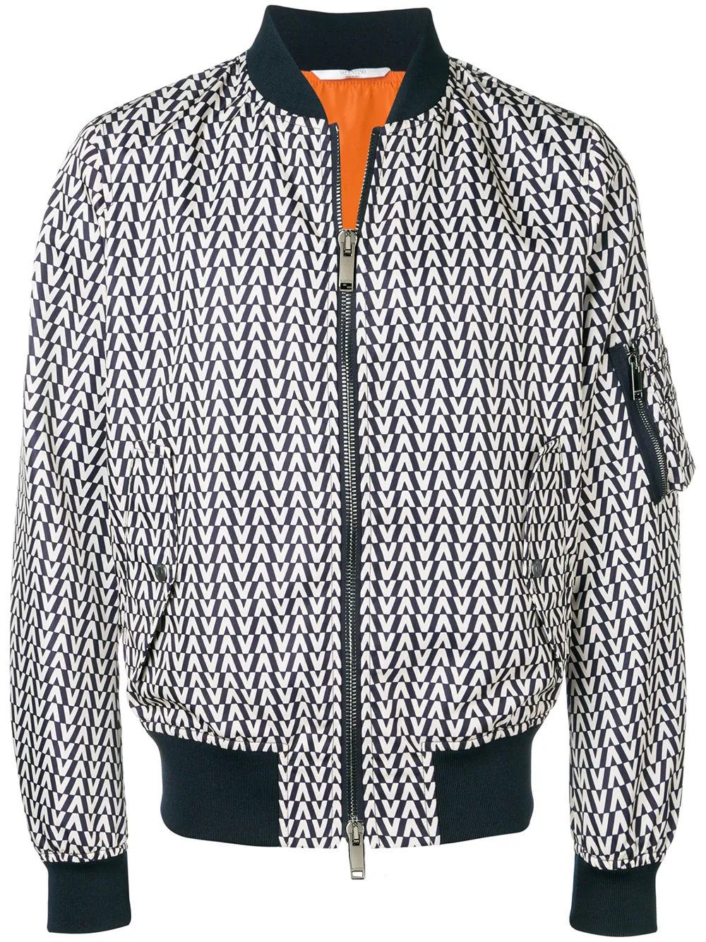 Valentino Garavani Bomberjacke mit Logo-Print - Blau