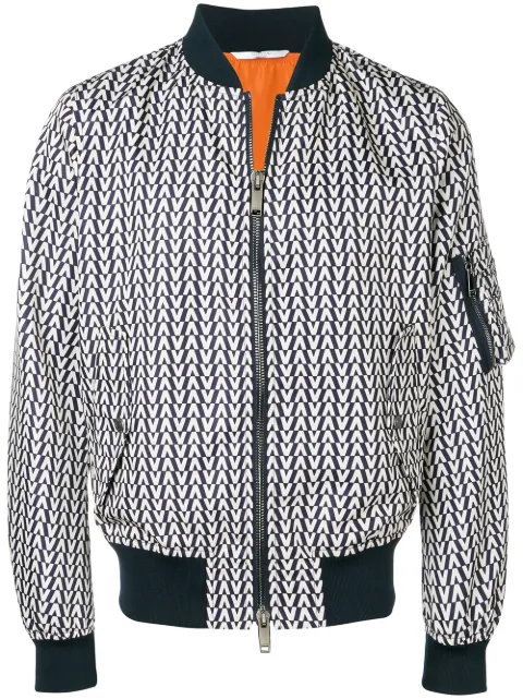 Valentino Garavani logo print bomber jacket