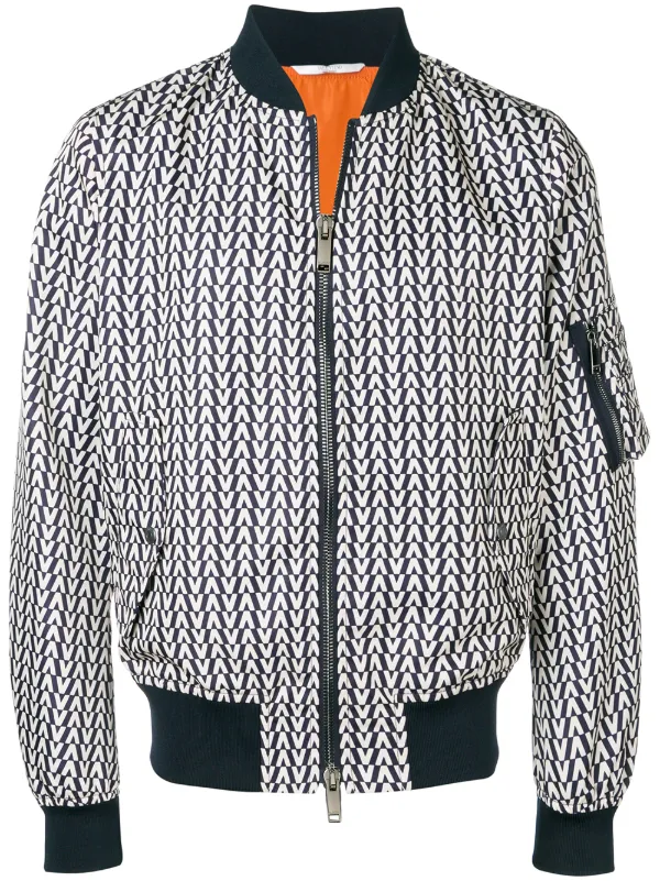 Valentino Garavani ロゴプリント ボンバージャケット | ブルー