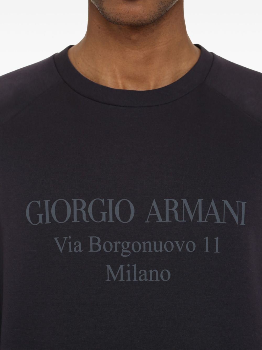 Giorgio Armani logo-print cotton-blend sweatshirt Men