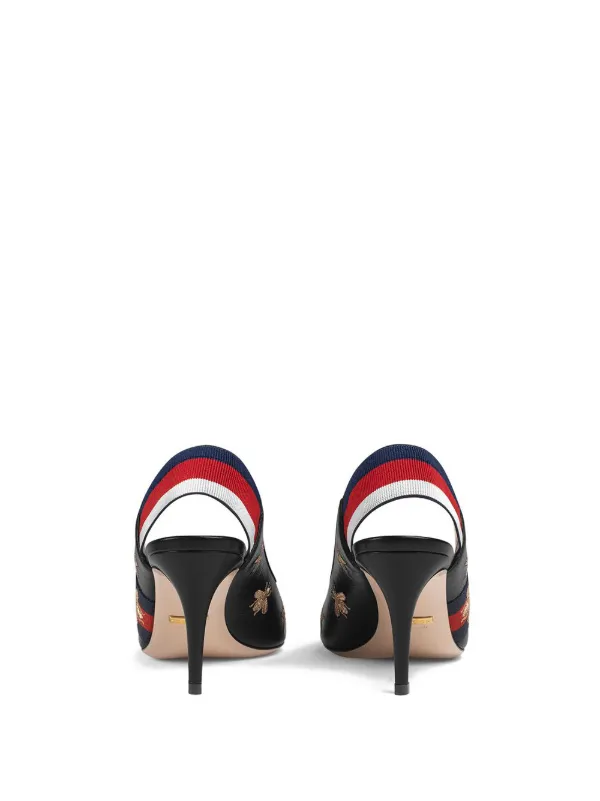 gucci leather web slingback pump