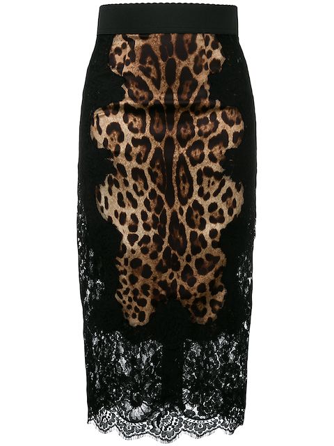 Dolce & Gabbana Bleistiftrock mit Leoparden-Print