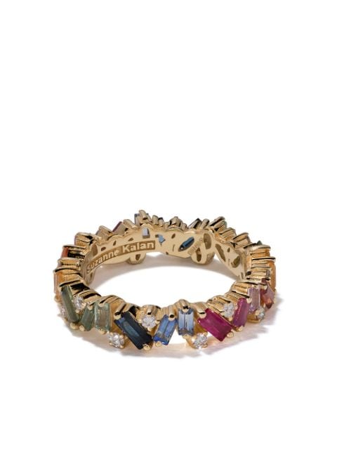 Suzanne Kalan 18kt yellow gold, diamond and sapphire Eternity Rainbow band