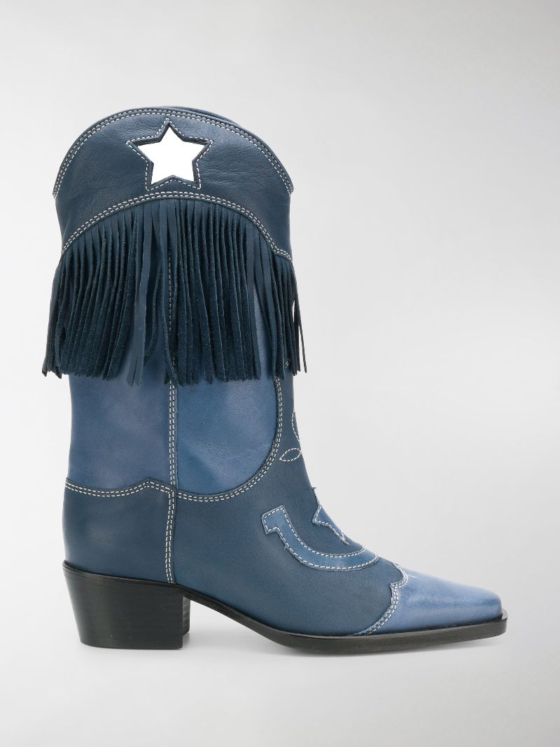 ganni blue boots