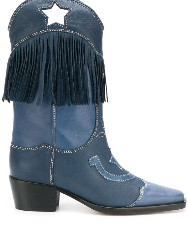 ganni blue boots