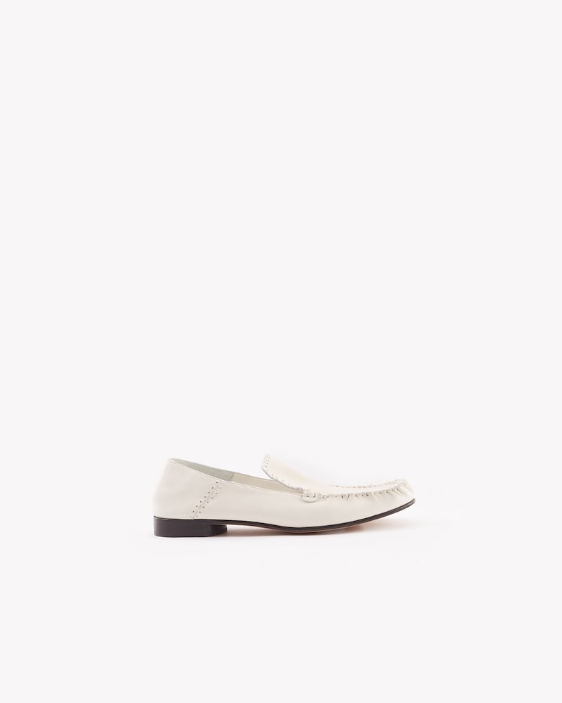 Nadia Moccasin-neutrals #0 Nadia Moccasin, Nadia flat moccasins from 3.1 Phillip Lim featuring ivory white, leather, whipstitch detailing, tonal design, round toe, slip-on style, branded leather insole and flat leather sole.
- 2