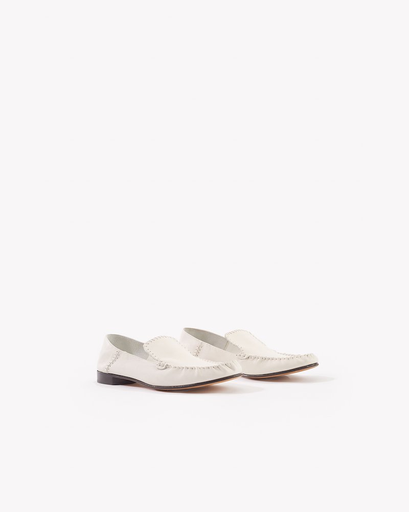 Nadia Moccasin-neutrals #1 Nadia Moccasin, Nadia flat moccasins from 3.1 Phillip Lim featuring ivory white, leather, whipstitch detailing, tonal design, round toe, slip-on style, branded leather insole and flat leather sole.
- 3