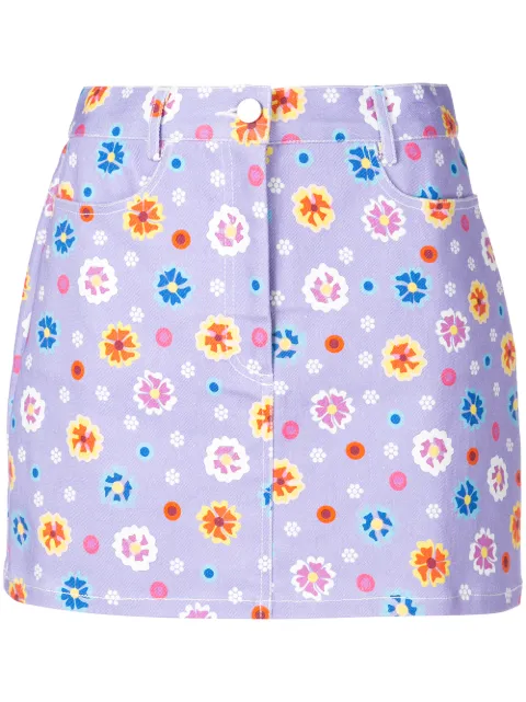 Lhd floral print a-line skirt 