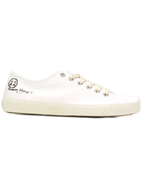 Click to view more detailed imagery on our partner's website Maison Margiela Tabi Split-toe Low-top Leather Trainers In T1003 White