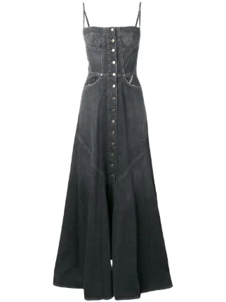 floor length denim dress