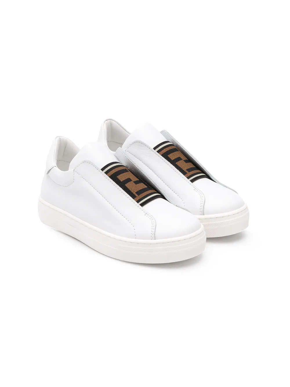 Fendi Kids кроссовки с эластичным ремешком и логотипом Fendi Kids кроссовки с эластичным ремешком и логотипом