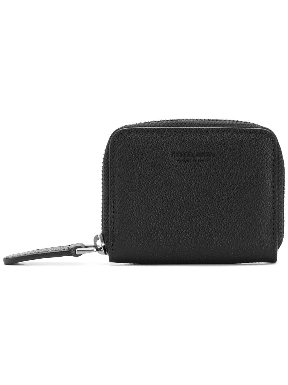 Shop Giorgio Armani Zip-around Coin Purse In Black