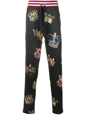 pantalones de chándal con motivo de coronas