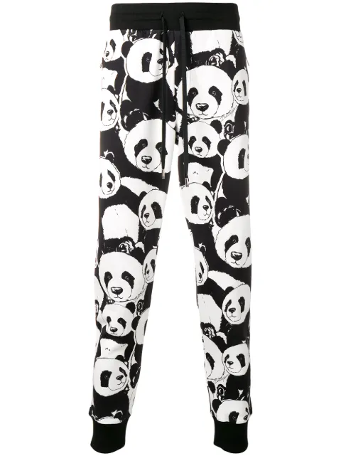 DOLCE & GABBANA PANDA PRINT TRACK PANTS