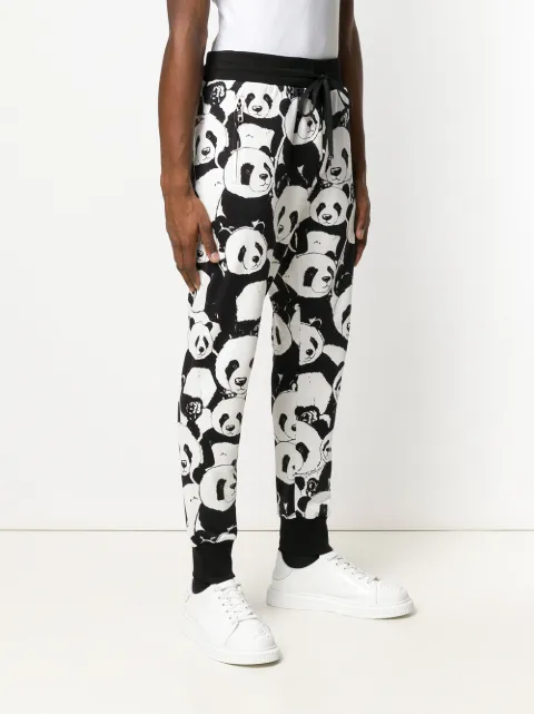 DOLCE & GABBANA PANDA PRINT TRACK PANTS