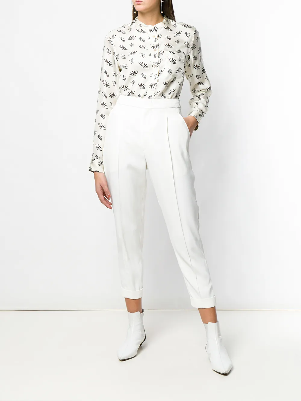 ISABEL MARANT Prissa broek met taps toelopende pijpen Wit