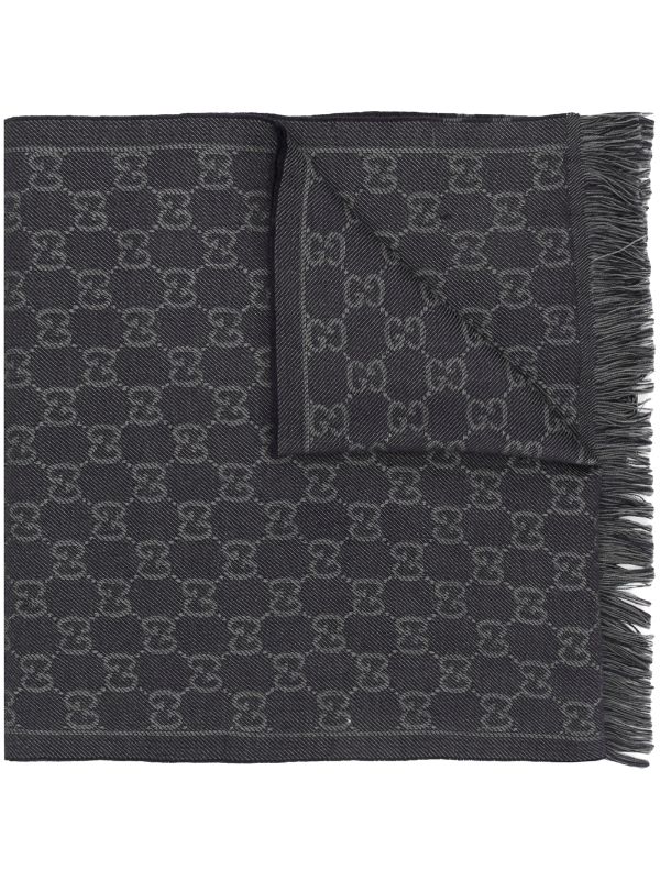 Gucci Gg Jacquard Pattern Knitted Scarf Farfetch Com