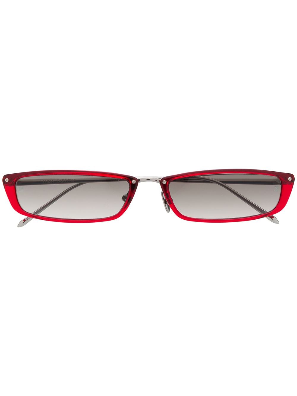 Shop Linda Farrow Rectangular Frame Sunglasses In 红色