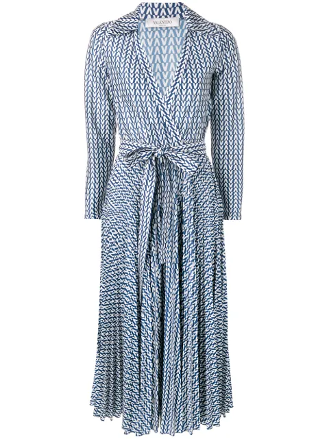 Imprimée Robe Taille À Farfetch Valentino Ceinturée 7Yb6fgy